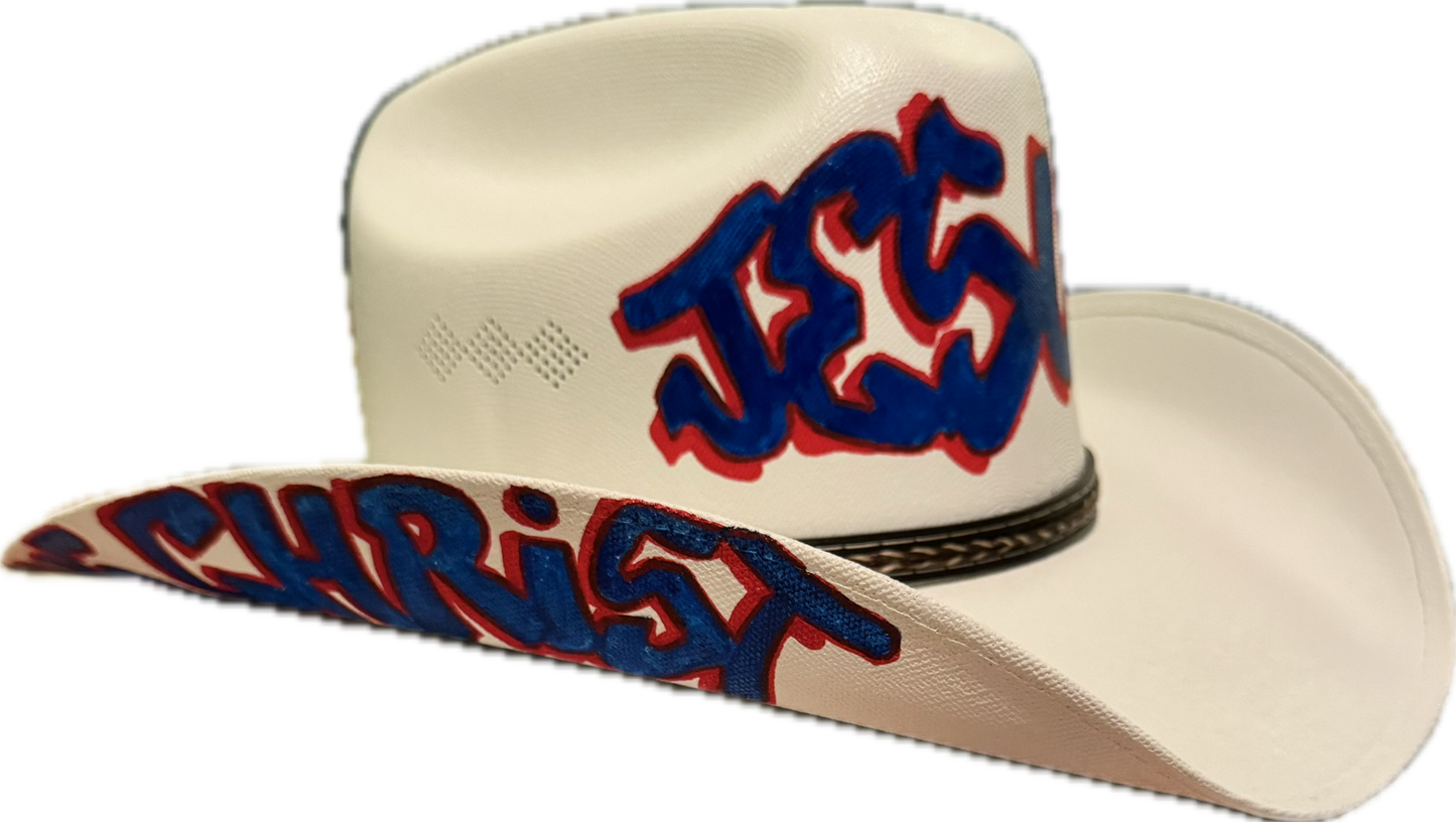 Custom Hand Painted JESUS CHRIST Cowboy Hat